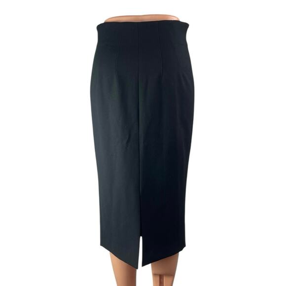 NEW Veronica Beard Erin Women's Black Zip Up Front Midi Straight Pemcl Skirt 6 - Picture 3 of 9